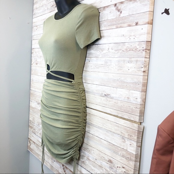 PRINCESS POLLY The Raven Mini Dress Sage Green - Picture 5 of 12